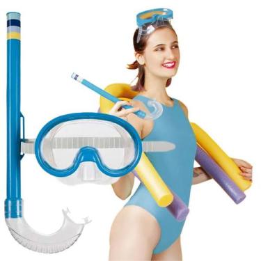 Imagem de Máscara de Mergulho Infantil Kit Máscara e Snorkel Mor REV02, Azul