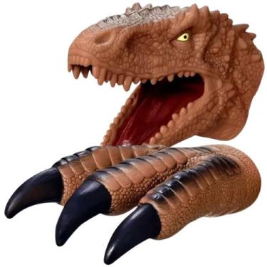 Imagem de Dinossauro Cabeça e Mão Fantoche T-Rex Brinquedo Infantil Adijomar - A