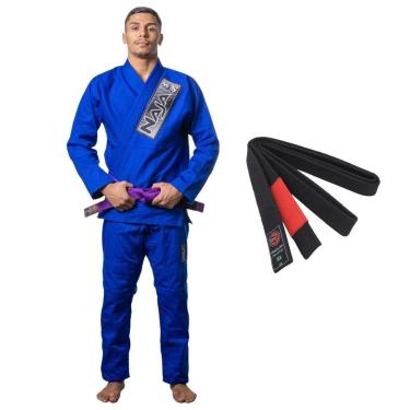 Imagem de KIMONO JIU JITSU ADULTO TRANÇADO REFORÇADO BRAVE AZUL NAJA COM FAIXA-Unissex
