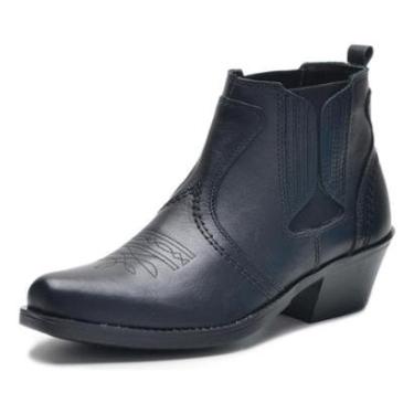 Imagem de Bota Country Masculina Couro Solado Blaqueado Conforto-Masculino