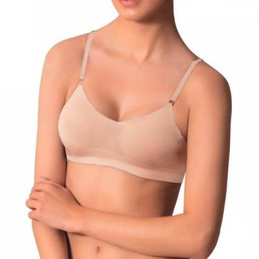 Imagem de Sutiã Feminino Regulável Microfibra Sem Costura - SELENE, Marrom, P