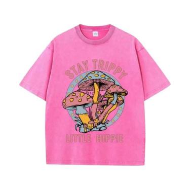 Imagem de Camisetas Femininas De Algodão Lavado Para O Verão Com Estampa De Cogu