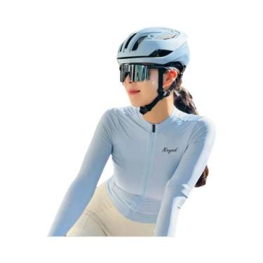 Imagem de Camisa De Ciclismo Feminina Slim Fit De Manga Longa Respirável Secagem