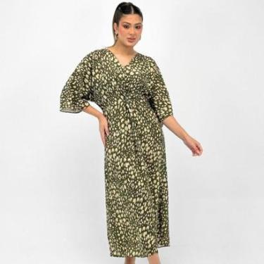 Imagem de Vestido Malwee Midi Estampado Manga 3/4 Feminino-Feminino