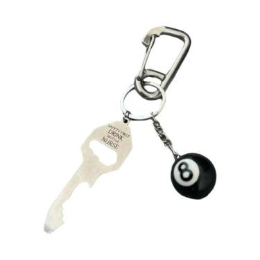 Imagem de Chaveiro Abridor De Garrafas De Cerveja Em Formato De Dado 3D Preto, P