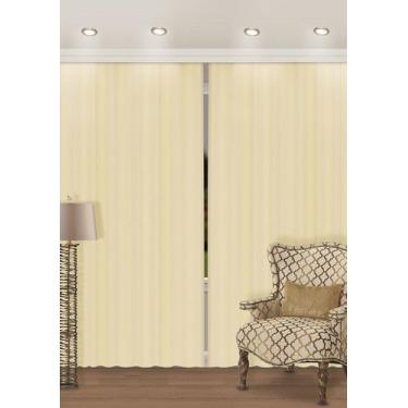Imagem de Cortina Blackout Corta Luz Plástico PVC Trilho 2,70x1,70m Bege/Cinza C