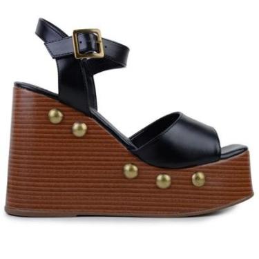 Imagem de Sandália Feminina Suzana Santos Anabela Preta - 4643-Feminino