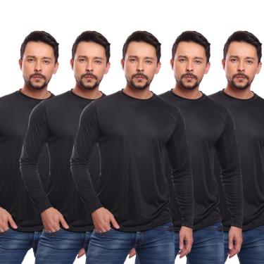 Imagem de Kit 5 Camiseta DF Masculina Manga Longa Proteção Solar UV +50 Segunda Pele-Masculino