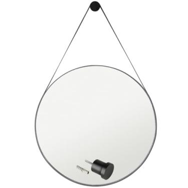 Imagem de Espelho Redondo Decorativo Adnet Escandinavo 60cm + Suporte Preto