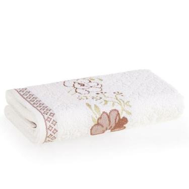 Imagem de Toalha de Rosto Karsten Yuna 48x80, UN, BRANCO-ROSE