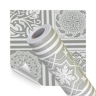 Imagem de Piso Adesivo Lavavel Texturizado Quadrado Cinza 5M x 60cm - Open Star,