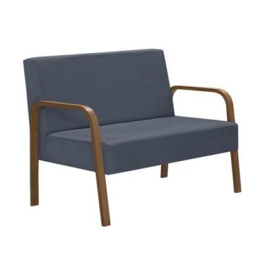 Imagem de Poltrona 2 Lugares Jade Braço Madeira Dsalla Suede - D SALLA