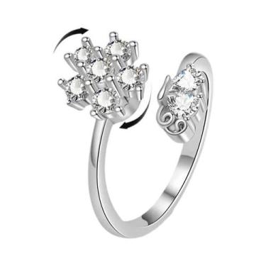 Imagem de Anel Antiestresse Ajustável Para Mulheres, Joia Fidget Spinner Com Des