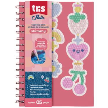 Imagem de Caderno Espiral A5 Capa Dura Para Pintura Diamante 70 Folhas Shimmy Holic Tris Estampa 1