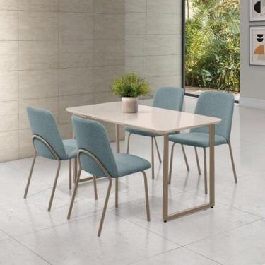 Imagem de Conjunto para Sala de Jantar com 4 Cadeiras Dora - Aço Nobre Móveis