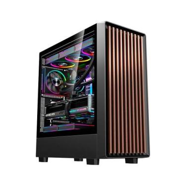 Imagem de Gabinete Gamer Liketec Oak Wood, E-ATX, Painel Frontal com Detalhes em