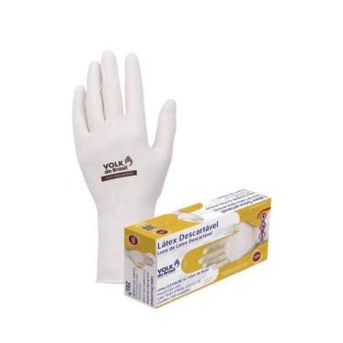 Imagem de Luva Látex Descartável Caixa 100 Unidades Tam G - Unica Unico - Volk d