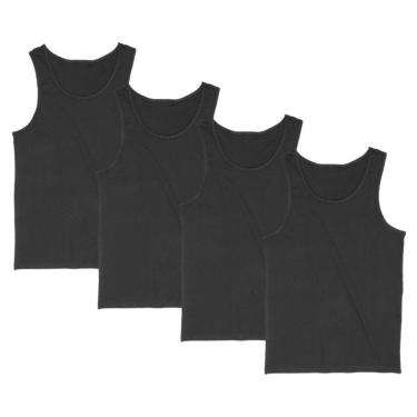 Imagem de Kit 4 Regata Masculina Camiseta Lisa Básica Algodão Regatas-Masculino