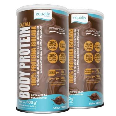 Imagem de Kit 2 Body Protein Isolado Cacau 600g - Equaliv-Unissex