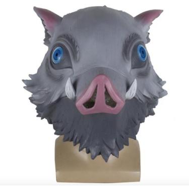 Imagem de Máscara de látex Hashibiras Inosukes para fantasia de carnaval de Hall