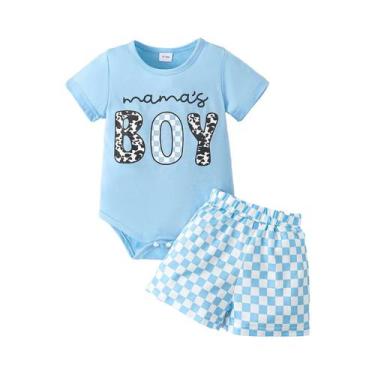 Imagem de Conjunto Casual De Verão Para Meninos De 0 a 1 Ano, 2 Peças, Camiseta 