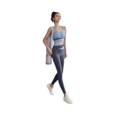 Imagem de Conjunto De Yoga Feminino Em Duas Peças, Roupas De Academia, Leggings,