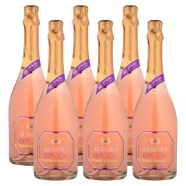 Imagem de Espumante Aurora Rosé Zerol Álcool Garrafa  Caixa 6 Unidades 750ml