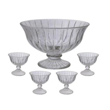 Imagem de Conjunto de Sobremesa Melina 5 Peças de Vidro Transparente - Haüskraft