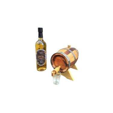 Imagem de Barril 1 litro cachaça/whisky/carvalho + cachaça artesanal+copo dose -