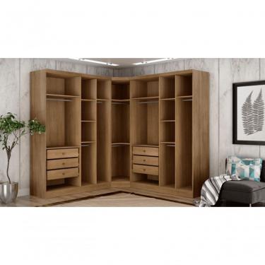 Imagem de Guarda Roupa Modulado Espelhado 9 Portas 6 Gavetas - Linea-cumaru - Móveis Novo Horizonte