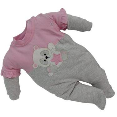 Imagem de Macacão Longo Luxo Bebê Menina Bordado Inverno Ref 88005 - CHUQUINHA B