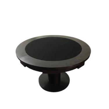 Imagem de Mesa de Carteado Black Redondo Preto com Gavetas Dinâmica Diversões