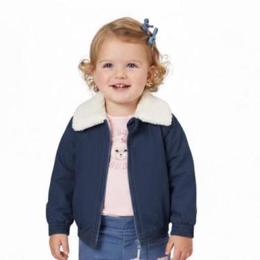 Imagem de Jaqueta Bebê Menina Cinti em Molecotton Denim e Pelo Carneirinho Taman