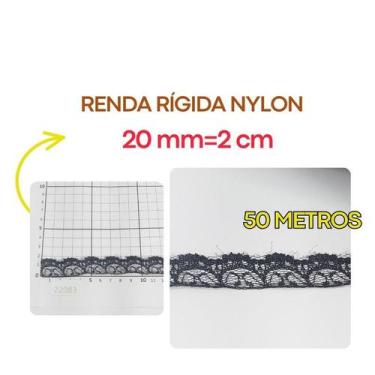 Imagem de Renda Rígida Poliamida 20mm 37mm 50mm 100mm Várias larguras Nylon RNyl