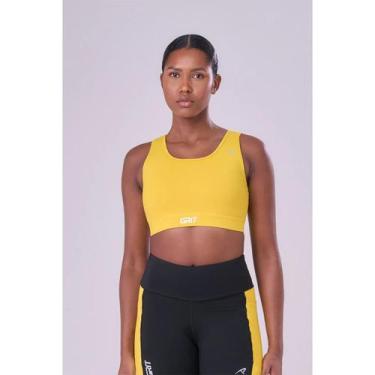 Imagem de Top Authen Grit Bossa Reto Com Bolso Ajustável, P, Amarelo manga