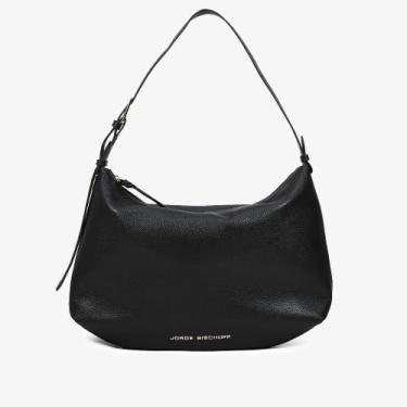 Imagem de Bolsa Feminina Jorge Bischoff Hobo Couro, C preto, UN