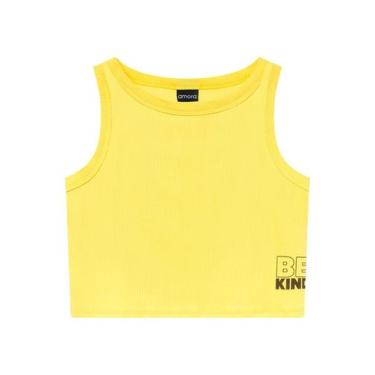 Imagem de Top Teen Feminino Amora Ribana Canelada, Amarelo, 18