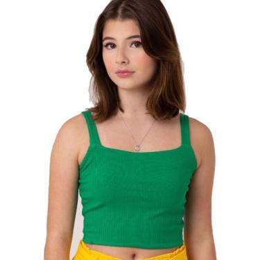 Imagem de Top Cropped Canelado Verde Catbalou, Verde, 18