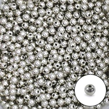 Imagem de Pérola Metalizada 6mm com Furo Prata - 250g - CÍRCULO