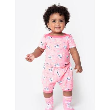 Imagem de Pijama Curto Ribana Baby Lhama Puket, Rosa, 3-6 M