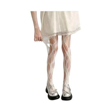 Imagem de Meia-calça Gótica Feminina Com Efeito Rasgado, Estilo Punk Y2K, Vazada