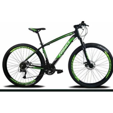 Imagem de Bicicleta aro 29 tamanho 17 preta com verde freio adisco mercanico 21 
