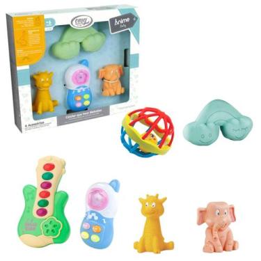 Imagem de Kit 3 Mordedores Pra Bebê E Celular Com Música Interativo + Guitarra e