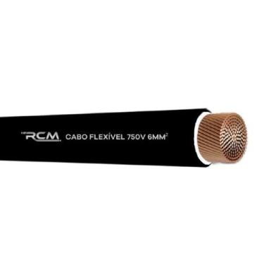 Imagem de Fio Cabo Flexivel 750V 6mm para Instalacao Segura Preto RCM Cabos Elet