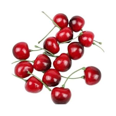Imagem de Frutas Artificiais De Cereja 510 Peças, Ornamento Para Bolos, Acessóri