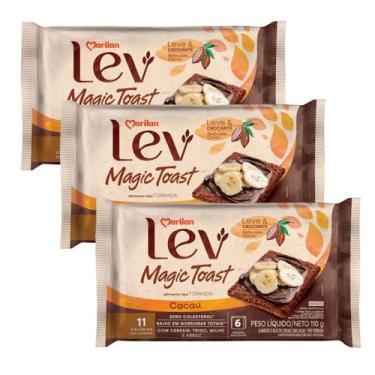 Imagem de 3 Torrada Doce Lev Magic Toast Cacau E Cereais Marilan 110g
