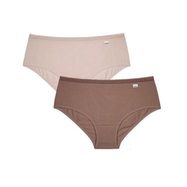 Imagem de Kit Delrio 2 Calcinhas Cotton Dr50609 Quartzo/Capuccino, Quartz, Capuc
