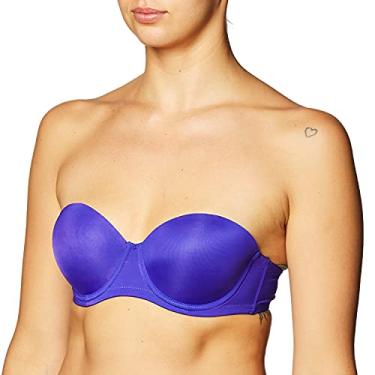 Imagem de Undies.com Sutiã push-up sem alças conversível de microfibra feminino, Lua roxa, 32B