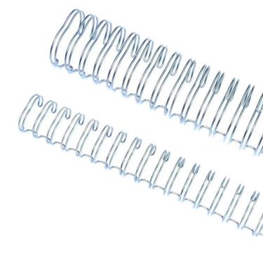 Imagem de Wire-o Garra Duplo Anel 3/8 para 60 fls Ofício 3x1 Prata(Silver) 100 und