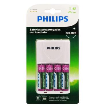 Imagem de Carregador de pilhas Philips SCB2445NB com 4 pilhas aa 2450mAh